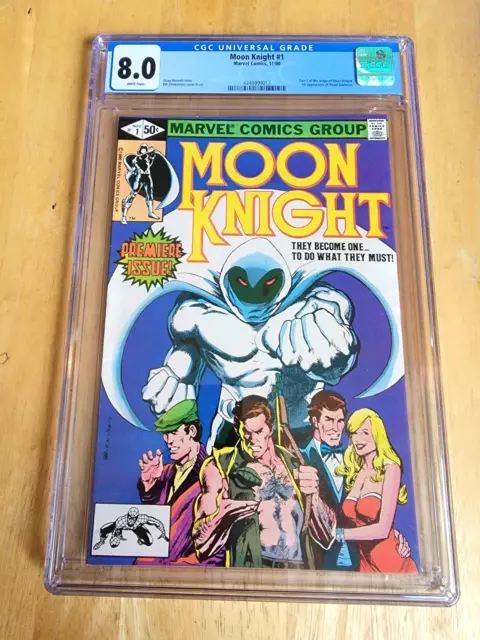 MOON KNIGHT #1 *CGC 8.0 WHITE PAGES* ORIGIN  *1980* 1st app of Bushman