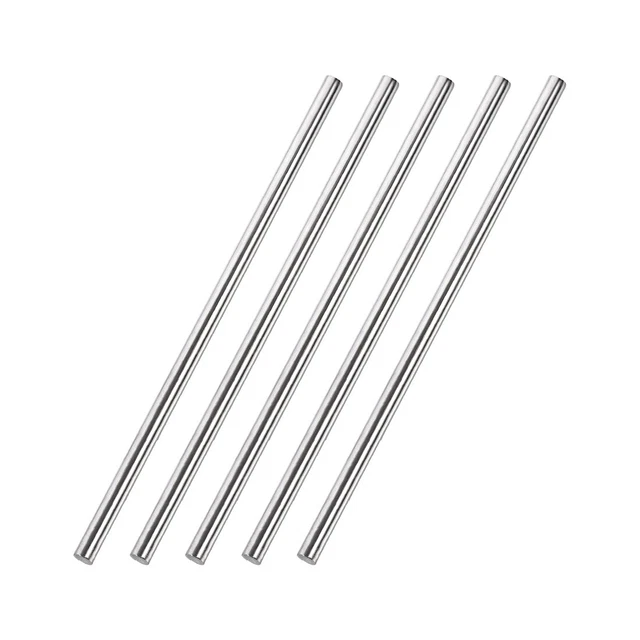 304 Stainless Steel Solid Round Rod for DIY Craft Silver Tone 5pcs