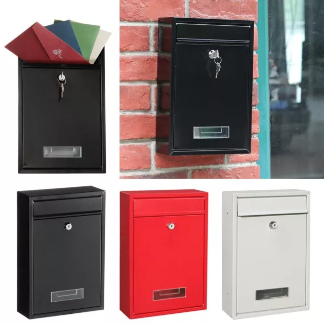 Letter Mailbox Lockable Wall Mounted Post Box Mail Box Postbox Letterbox