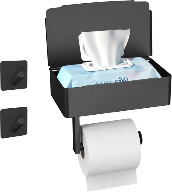 Porta Carta Igienica Con Ripiano - Acciaio Inox, Autoadesivo O Con Viti, Per Bagno, Argento - Foto 4