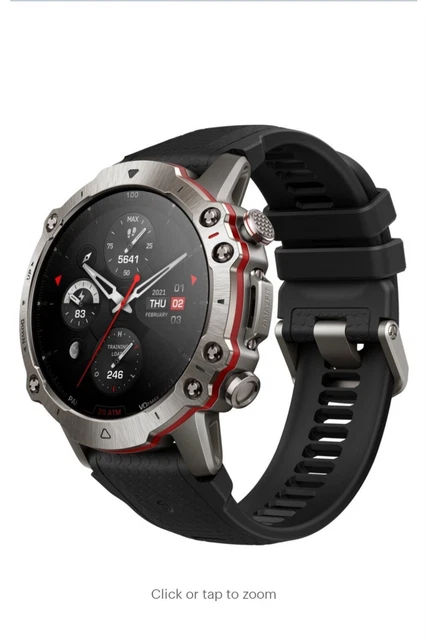 Premium Multi-Sport watch Amazfit Falcon Titanium  (Supersonic Black Strap)