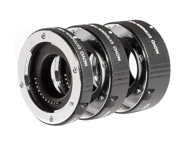 Objetivo Movo mtse47 3 piezas AF cromado tubo de extensión para Sony A9 A6500 usado