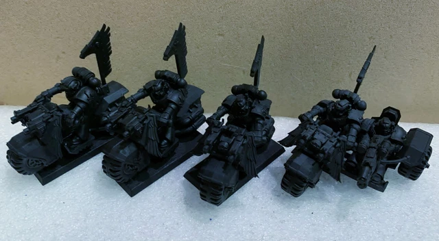 Figurine Warhammer 40k Dark Angels - Biker Ravenwing Sur Moto - Occasion