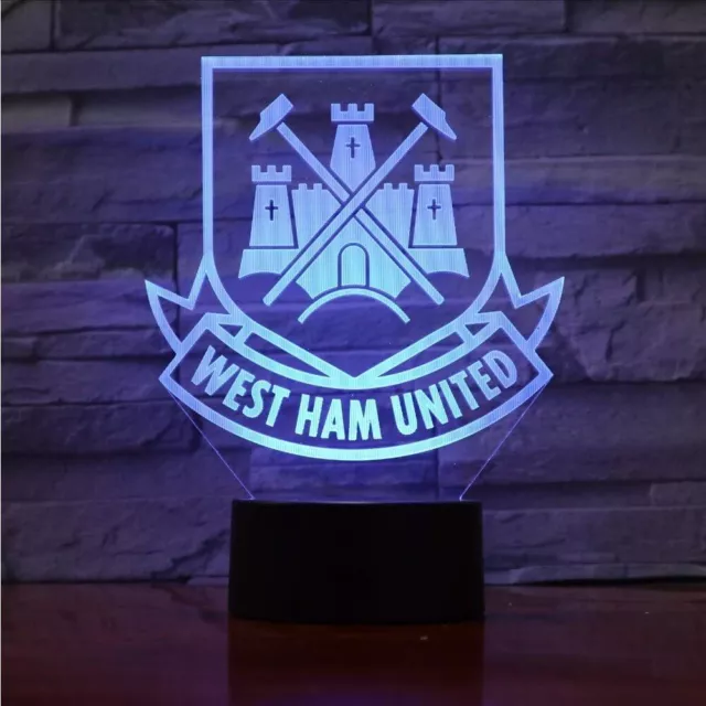 West Ham United FC Football 3D LED Night Light Bluetooth Music Lamp Home Decor