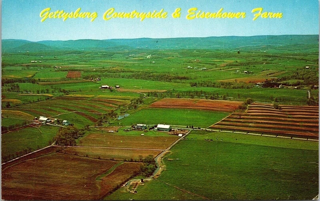 Gettysburg Countryside Eisenhower Farm Aerial View PA Pennsylvania VTG Postcard