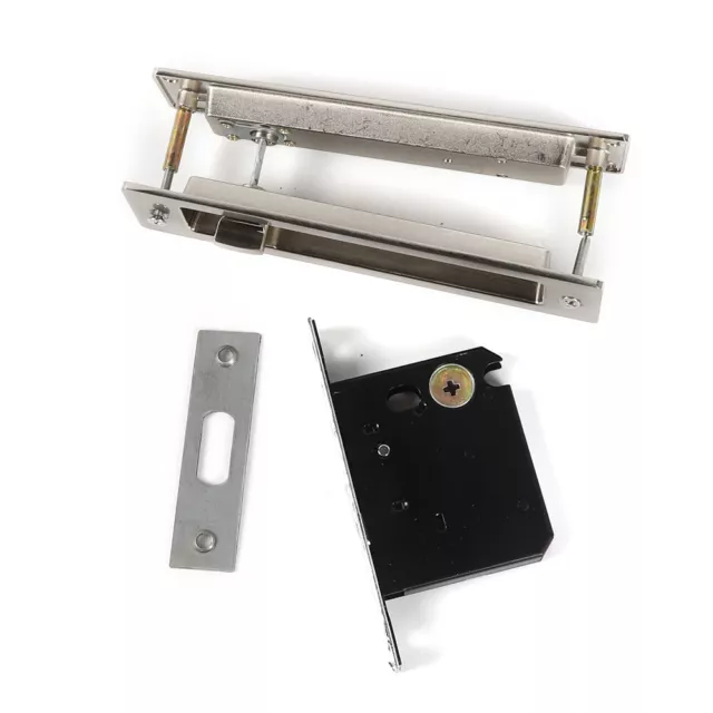 Rectangular Sliding Pocket Door Bathroom Privacy Lock Pull Handles Hardware