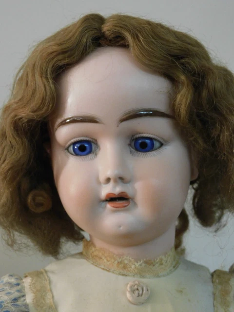 Poupée Ancienne Tête Biscuit - Marqué R Et B - Porcelaine - État Très Bon