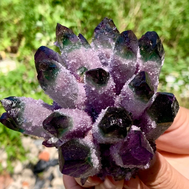 475G New Find purple PhantomQuartz Crystal Cluster MineralSpecimen