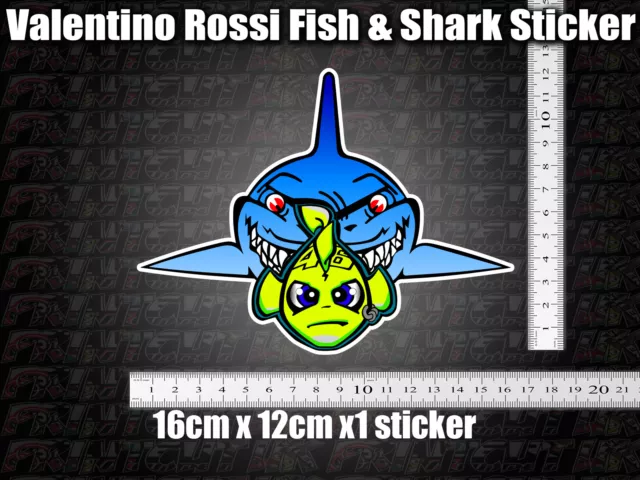 Fish & Shark Decal Sticker x1 helmet bike car scooter 46 agv GP