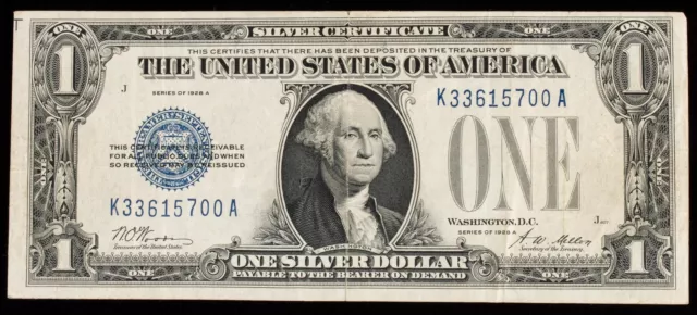 1928-A FR1601 $1 United States "Funnyback" Silver Certificate Note