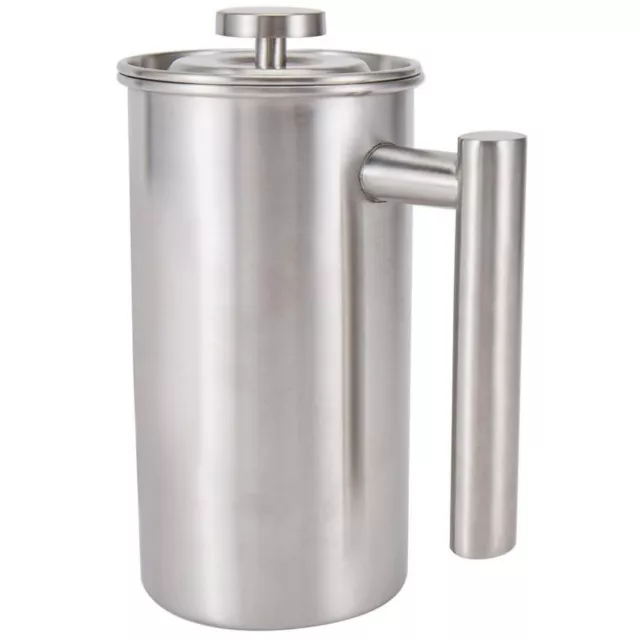 Insulated Coffee Tea Plunger 1000ml French Press Stainless Steel | New