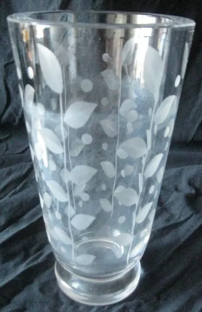 Alte Orrefors Kristallvase, 19,2 cm hoch, geschliffenes Schwedisches Kunstglas