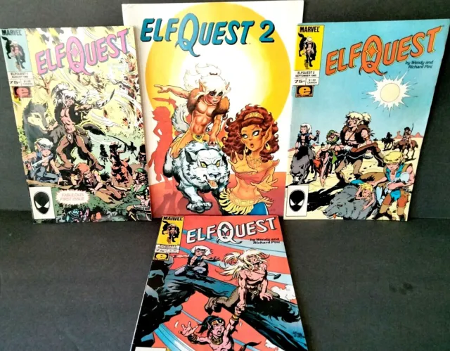 ElfQuest Comic Lot of 4, Warp Graphics #2, Marvel Epic 1,2,5 Elf Quest