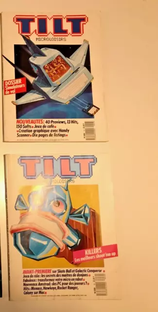 LOT TILT Magazine 1988 N°57 et 59 Jeux Vidéo Retro Gaming TBon état