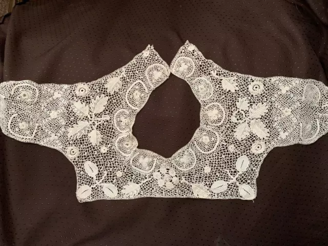 Gorgeous antique Edwardian Handmade Irish lace collar - 26" from left to right