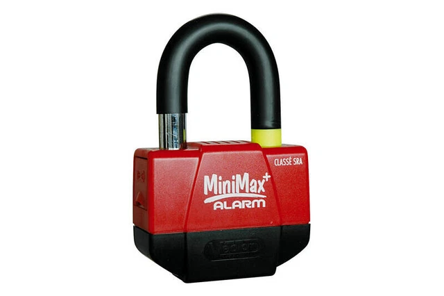 VECTOR Antivol Moto Bloque-Disque Minimax Alarm+ Rouge 16mm - Alarme 100dB - Homologué SRA & ART5
