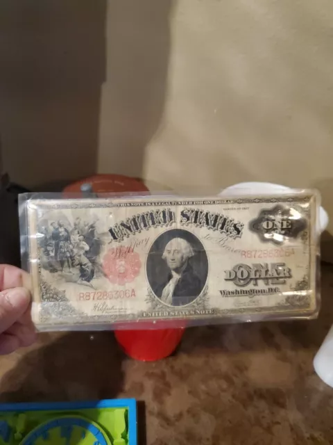 1917 $1 Sawhorse One Dollar Note Bill Large Size Legal Tender