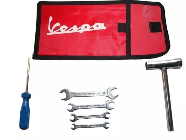 Tout Neuf T5 Pratique Outil Kit Rouge Pochette Adapté Pour Vespa LML Stella Px