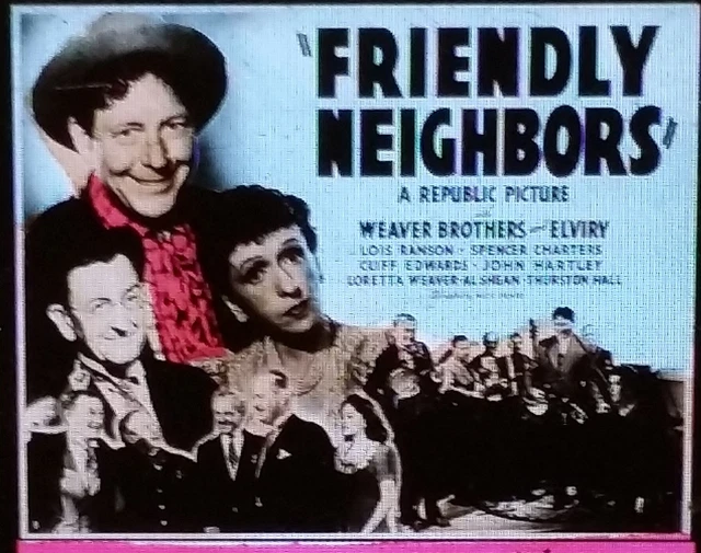 "Friendly Neighbors", Vintage Movie Advertising Magic Lantern Glass Slide