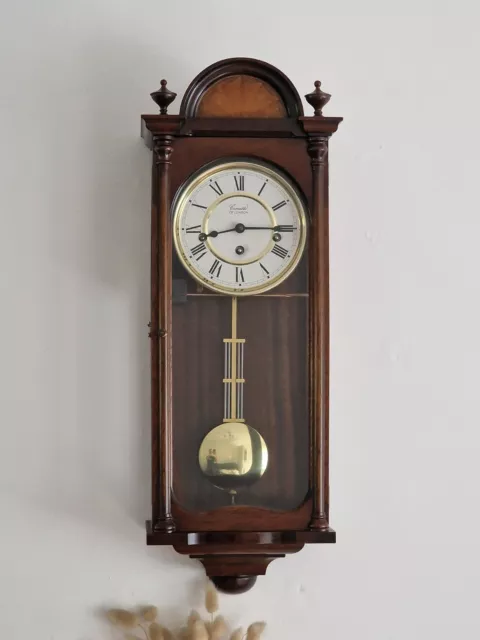 Comitti Of London Westminster 5 Rod Chime Mahogany Pendulum Wall Clock