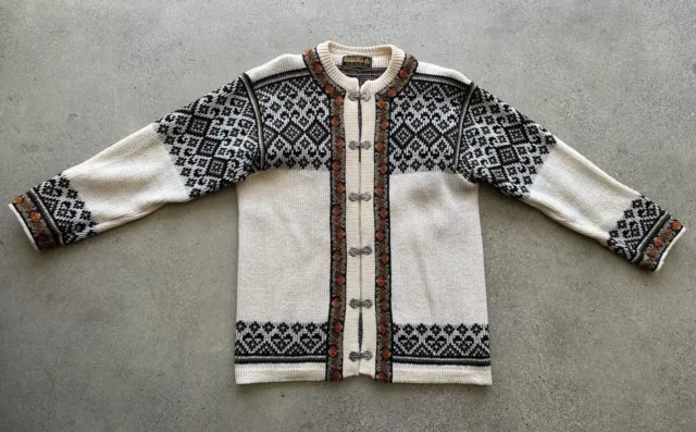 Vintage Nordstrikk Nordic Norse Icelandic Fall Autumn Knit Wool Cardigan Size 46