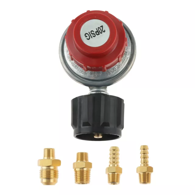 0-20Psi QCC1 High Pressure Adjustable Propane Regulator Valve & 4 Type Connector