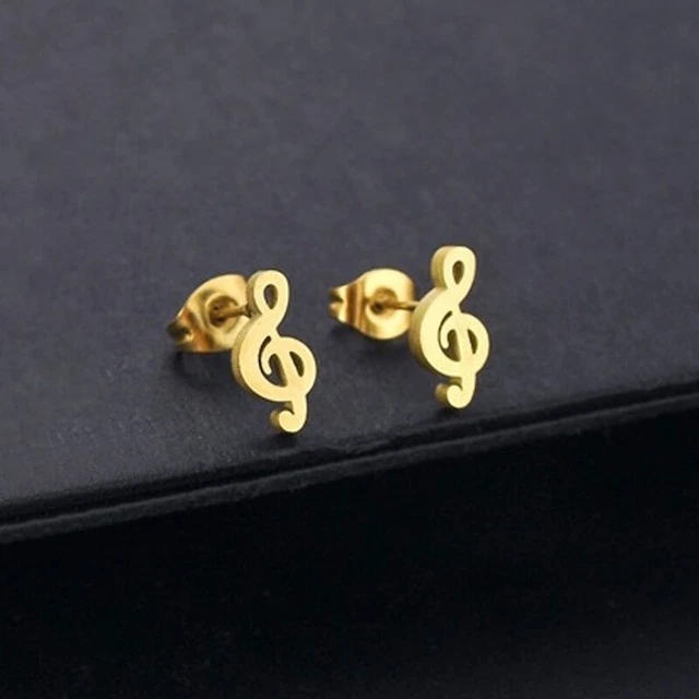 1Pair Stainless Steel Golden Star Moon Cat Claw Butterfly Tree Stud Earring