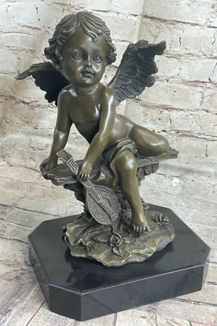 Énorme Auguste Moreau Chérubin Ange Bronze Sculpture Statue 13 " Grand