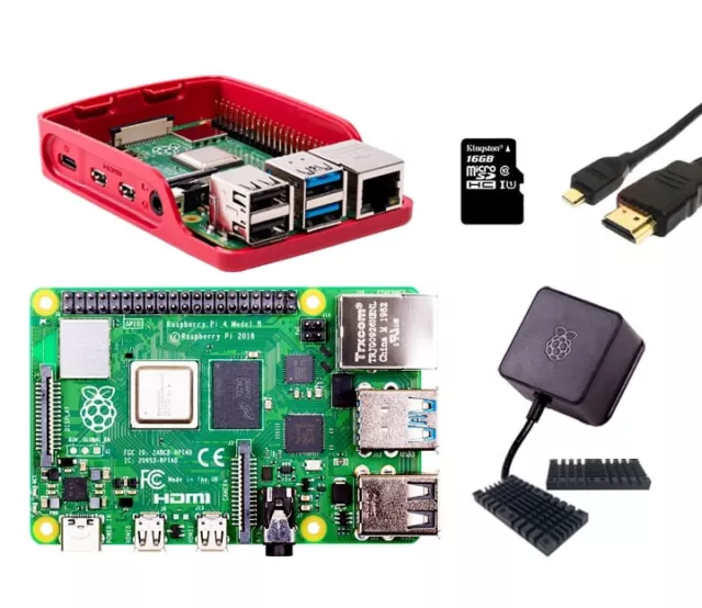 Kit de inicio Raspberry Pi 4 4GB  EU |  MicroSD 64 GB | HDMI 1M 