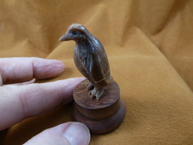 (TB-PENG-1) little tan Penguin shed ANTLER figurine Bali detailed ice bird
