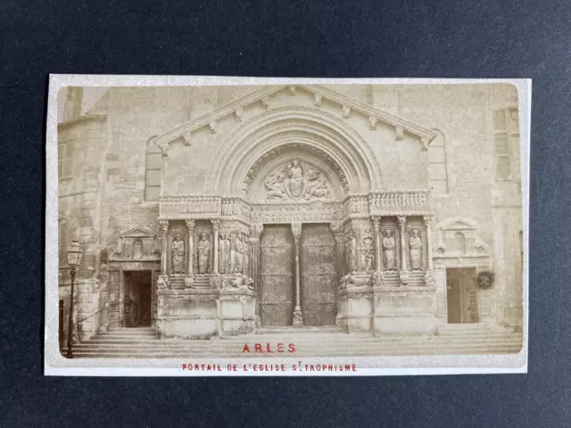 France, Arles, Portail de l&#039;Église Saint-Trophime, vintage albumen print, c