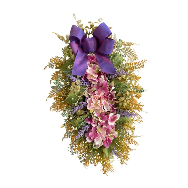 Couronne De Noël Artificielle En Forme De Larme - Décorations Pour Porte, Fenêtre, Porche - 64 X 25 Cm - 2