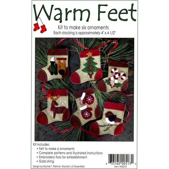 Kit de adornos de medias de fieltro Warm Feet K0513 de Rachel's of Greenfield