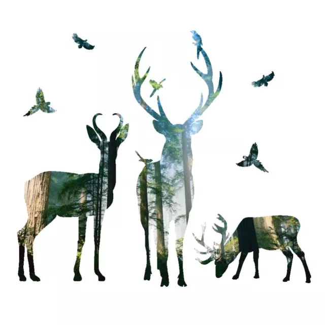 Large Elk Wall Stickers Peel and Stick Art Wall Decals  Living Room