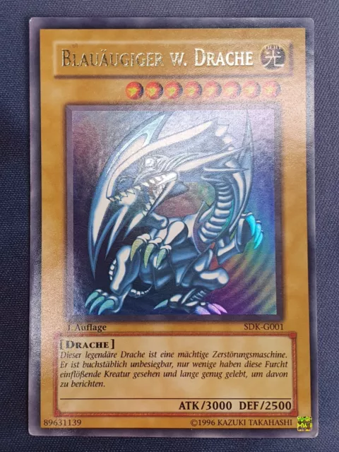 Blauäugiger Weißer Drache 1. Auflage SDK-001 Ultra Rare Yugioh Deutsch Holo