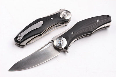 8'' New CNC Fast Open TC4 titanium Alloy G10 Handle D2 Blade Pocket Knife DF84