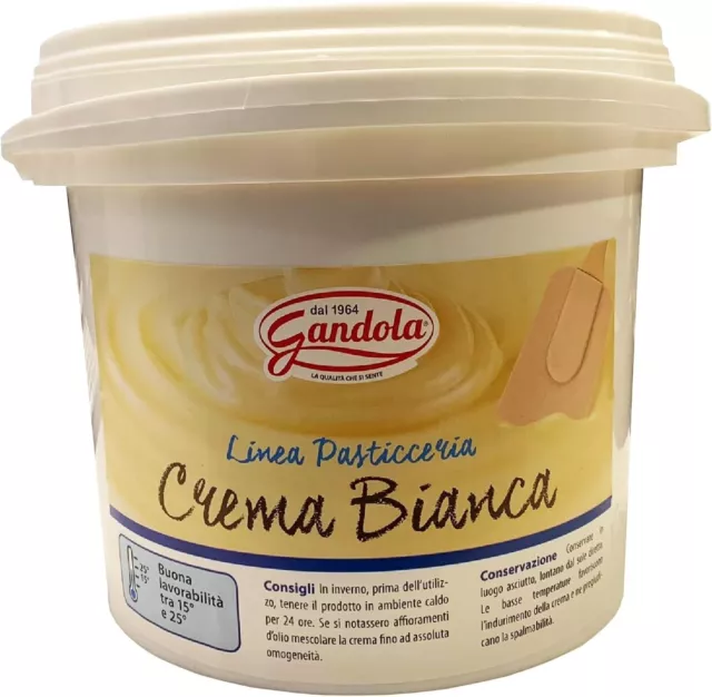 Crema Spalmabile Gandola Crema Bianca Secchiello 3 Kg Linea Professionale S/G.