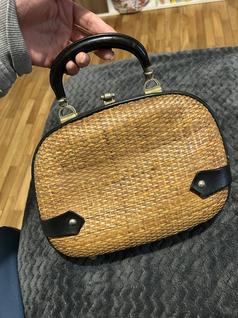 BORSA VINTAGE MIDOLLINO vimini mano paglia anni 70 EUR 25 00 PicClick IT