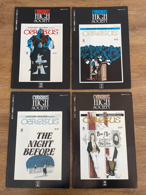 Lot Of 4 Cerebus High Society Aardvark Vanaheim Comic Books # 10 11 12 13 J934