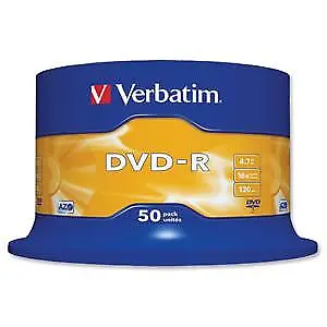 VERBATIM DVD-R 4.7 Go certifié 16x (pack de 50, spindle)