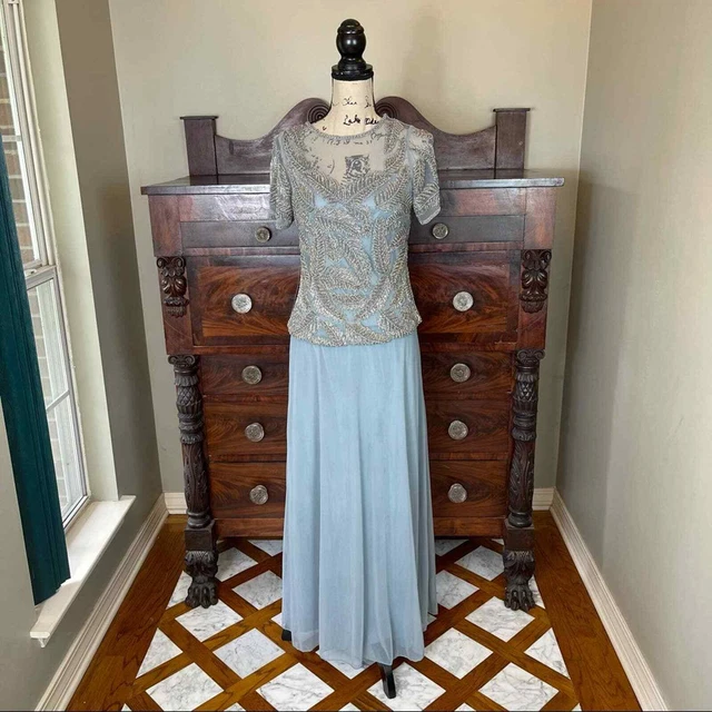 Pisarro Nights NWT Illusion Neck Beaded Gown 6