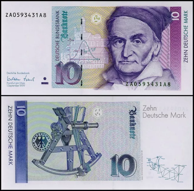 Germany Federal Republic 10 Deutsche Mark, 1999, P-38dz, UNC, Replacement