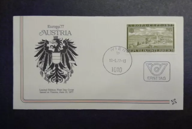 Ersttagsbriefe FDC ÖSTERREICH 1977. EUROPA CEPT LANDSCHAFTEN