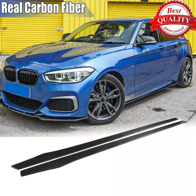 208CM Universal Real Carbon Side Skirts Lip Extentions For Benz W204 W205 M3 M4