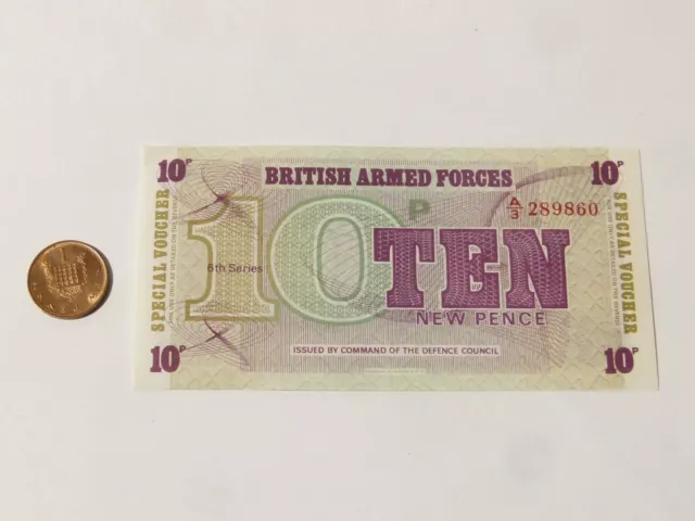 British Armed Forces New Ten Pence 10p Voucher Bank Note A/3289860