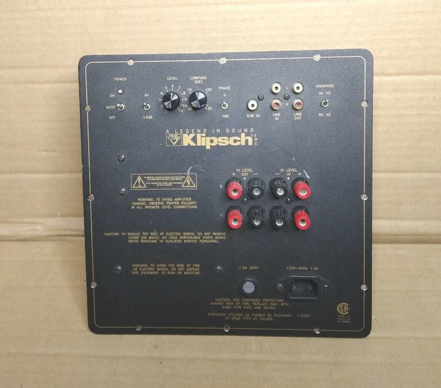 KLIPSCH SUBWOOFER PLATE amplifier high end vintage KSW 200? 44.55