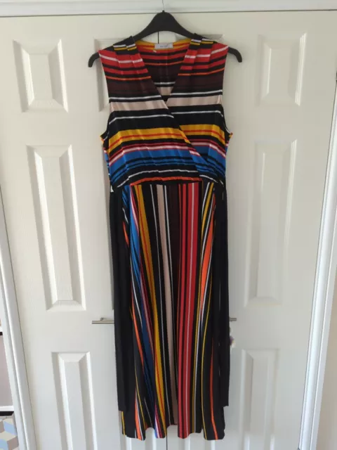 Beautiful Ladies Per Una Multi Long Dress Size 18 (New)