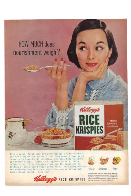 KELLOGGS RICE KRISPIES Print Ad Cereal Advertising Food Vintage 1960s ...