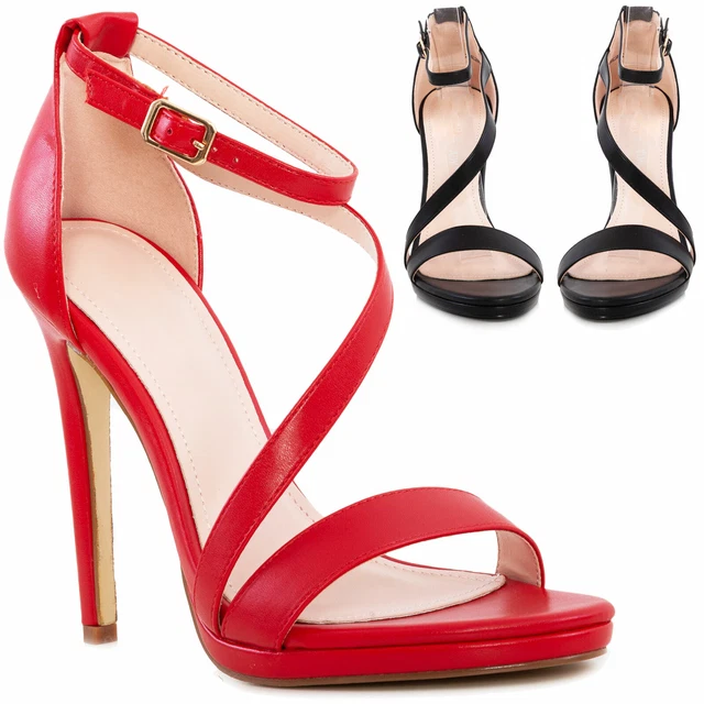 Sandali Con Tacco Alto Donna In Scamosciato – Eleganti Decollete Con Plateau – Vari Colori - Foto 5