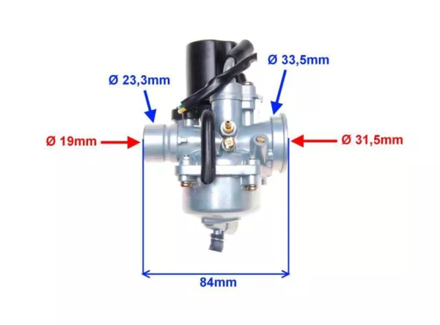 Carburateur pour 2T 19mm 50ccm Benzhou YY50QT-27 50 2T 2016 2